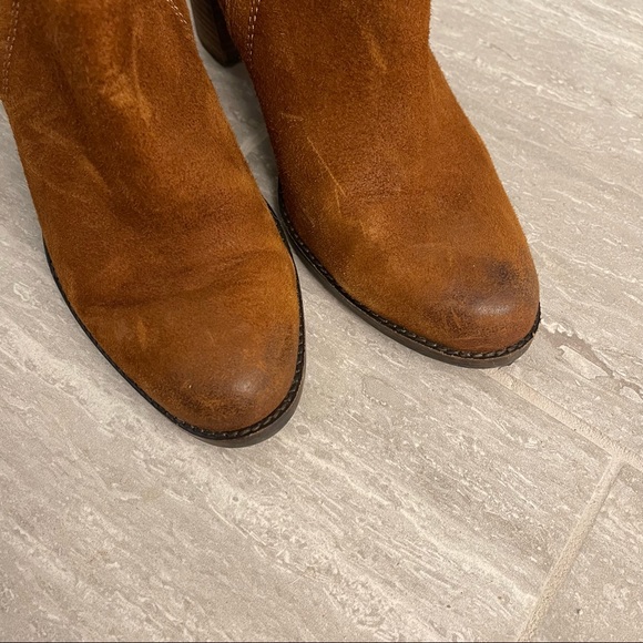 Honey Suede Fraco Sarto Booties - Picture 7 of 9